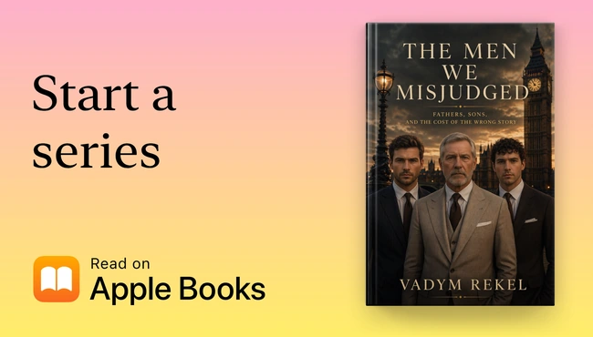 Apple Books promotional artwork for The Men We Misjudged — Fathers, Sons, and the Cost of the Wrong Story