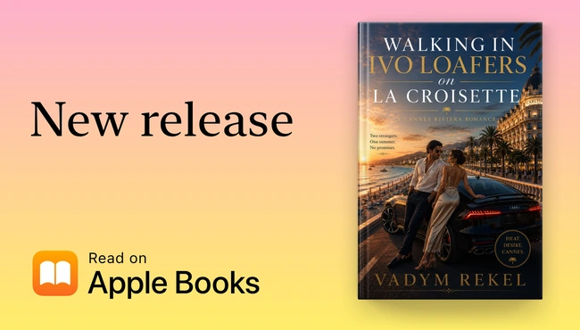 Apple Books promotional artwork for Walking in Ivo Loafers on La Croisette — A Cannes Riviera Romance